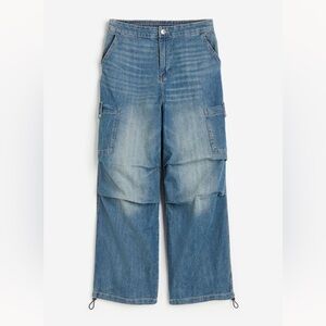Denim Parachute Pants